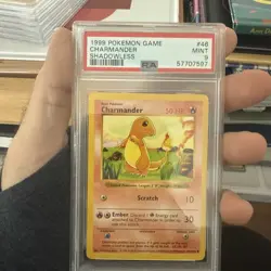 1999 Pokemon Game Charmander Shadowless Card 46/102 PSA 9 Mint - Image 1