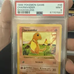 1999 Pokemon Game Charmander Shadowless Card 46/102 PSA 9 Mint - Image 2