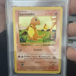 1999 Pokemon Game Charmander Shadowless Card 46/102 PSA 9 Mint - Image 3