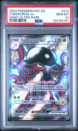 Pokemon Paldean Fates 213 Toedscruel EX Shiny Ultra Rare PSA 10 MINT 213/091 - Image 1