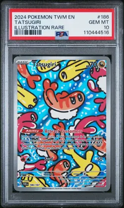 2024 POKEMON TWM EN-TWILIGHT MASQUERADE #186 TATSUGIRI PSA 10 - Image 1