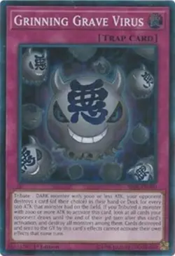 1x (LP) Grinning Grave Virus - SR06-EN030 - Super Rare - 1st Edition YuGiOh - Image 1