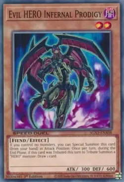 Evil HERO Infernal Prodigy - SGX3-ENA08 - Common - 1st Edition Near Mint Yugioh - Image 1