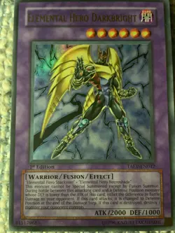 YuGiOh Elemental Hero Darkbright - TAEV-EN042 Ultra Rare 1st Edition NM - Image 1