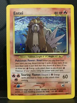 Pokemon Entei Neo Revelation TCG Holo Unlimited Rare Card 6/64 NM Condition - Image 1