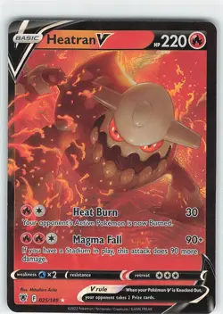 Heatran V - 025/189 - Pokemon Astral Radiance Sword & Shield Ultra Rare Card NM - Image 1