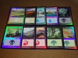 FOIL Lands lot Odyssey Japanese x10 mtg SP,MP [FC] D - Image 1