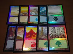 FOIL Lands lot Mercadian Masques Japanese x10 mtg SP,MP [FC] B - Image 1