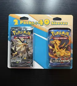 Pokemon TCG 2 Packs + 40 Sleeves Fairfield Company Evolutions And Ultra Prism - Image 1