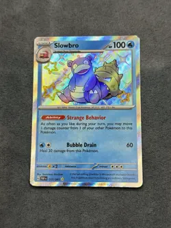 Pokemon TCG Slowbro 117/091 Baby Shiny Holo Rare Paldean Fates Set - Image 1