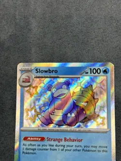 Pokemon TCG Slowbro 117/091 Baby Shiny Holo Rare Paldean Fates Set - Image 2