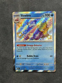 Pokemon TCG Slowbro 117/091 Baby Shiny Holo Rare Paldean Fates Set - Image 4
