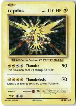 Zapdos, Pokemon XY - Evolutions Holo Rare, 42/108 LP - Image 1