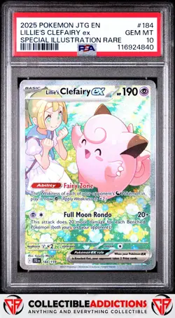 2025 Pokemon Journey Together #184 Lillie'S Clefairy Ex PSA 10 - Image 1