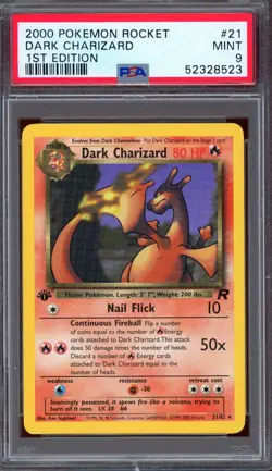 PSA 9 Pokemon 2000 1st Edition Team Rocket Dark Charizard Rare #21 - Image 1