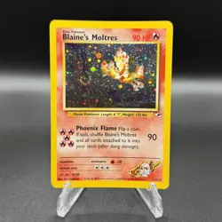 Pokemon TCG - Blaine's Moltres 1/132 Unlimited Holo - Gym Heroes With Swirl 🌀 - Image 1