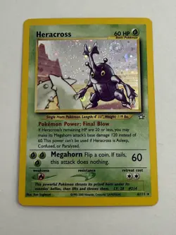 2000 Pokemon - Heracross #06/111 - Neo Genesis Unlimited - Holo Rare - LP - Image 1
