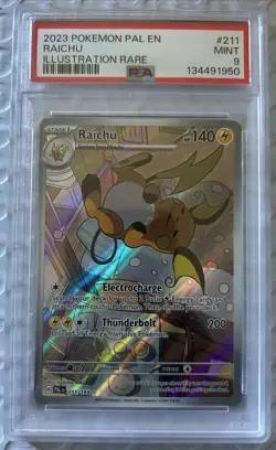 Pokemon TCG Paldea Evolved Illustration Rare Raichu 211/193 PSA 9 - Image 1