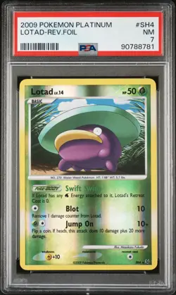2009 POKEMON PLATINUM #SH4 LOTAD-REVERSE FOIL PSA 7 - Image 1