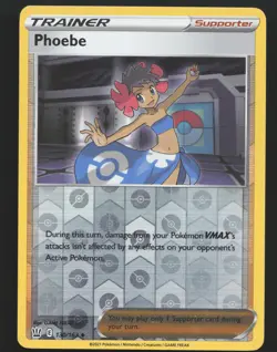 Phoebe 130/163 Reverse Holo Pokemon SWSH05: Battle Styles Near Mint or Better - Image 1