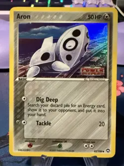 Aron 42/108 Reverse HOLO Stamped Pokemon Power Keepers Common 2007 - Image 1