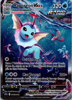 Pokemon TCG Vaporeon Vmax Swsh182 Alternate Art Promo - Image 1