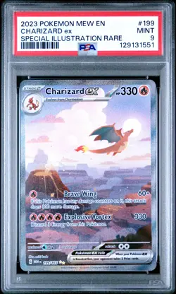 2023 POKEMON MEW EN-151 SPECIAL ILLUSTRATION RARE #199 CHARIZARD EX PSA 9 - Image 1