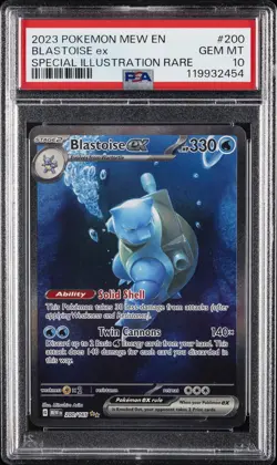 2023 POKEMON MEW EN-151 SPECIAL ILLUSTRATION RARE #200 BLASTOISE EX PSA 10 - Image 1
