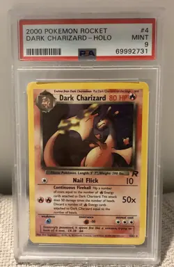Pokemon Dark Charizard Team Rocket 1st Edition Holo RARE #4 PSA 9 Mint Condition - Image 1