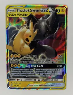 Pokemon Pikachu & Zekrom GX | Sun & Moon Team Up | Holo Ultra Rare 33/181 NM - Image 1