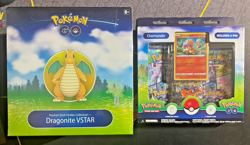 Pokemon GO Premier Deck Holder Dragonite VSTAR + Charmander Pin Collection NEW - Image 1