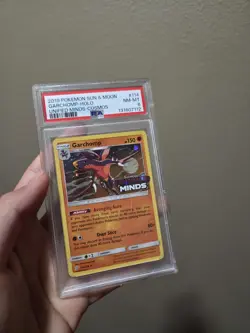 💥Pokemon Garchomp Unified Minds Stamped Promo Cosmos Holo Rare #114 PSA 8 NM💥 - Image 1