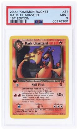 2000 Pokemon Team Rocket Dark Charizard 1st Edition #21 PSA 9 - Image 1