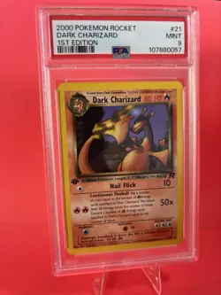 2000 POKEMON ROCKET #21 DARK CHARIZARD 1ST EDITION PSA MINT 9 - Image 1