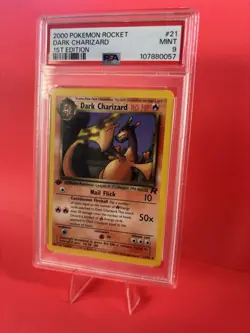 2000 POKEMON ROCKET #21 DARK CHARIZARD 1ST EDITION PSA MINT 9 - Image 2