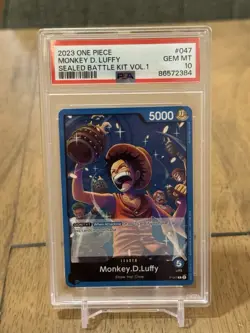 2023 ONE Piece SEALED BATTLE KIT VOL.1 047 MONKEY D. LUFFY PSA 10 - Image 1