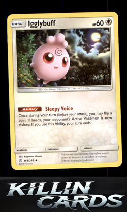 Igglybuff 168/236 Pokemon Uncommon SM - Cosmic Eclipse Card NM - Image 1
