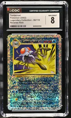 CGC 8 Tentacruel 2002 Legendary Collection 66/110 Reverse Holo Pokemon Card - Image 1