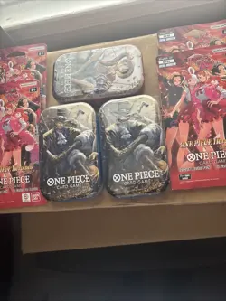 ONE PIECE CARD GAME - Mini TIN PACK Lot Of 3 Tins Set VOL. 2 Plus 22 EB03 Packs - Image 1