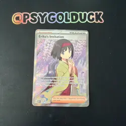 Pokemon Card Erika's Invitation 196/165 Ultra Rare Scarlet & Violet 151 NM A22 - Image 1