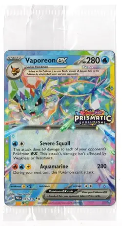 Vaporeon ex 023/131 Prismatic Evolutions Stamped Promo SEALED Pokemon NM - Image 1