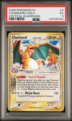 2006 POKEMON EX CRYSTAL GUARDIANS #4 CHARIZARD-HOLO PSA 5 - Image 1