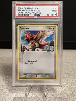 Pokemon Spearow EX Crystal Guardians Stamped Reverse HOLO #61 PSA 9 Mint LOW POP - Image 1