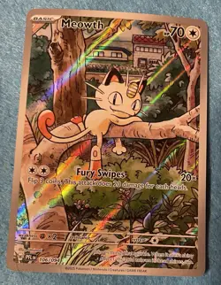 ⭐Meowth 106/094⭐ Phantasmal Flames Holo Full Art Pokemon - Image 3