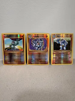 2016 Pokemon XY Evolutions Machop Machoke & Machamp Reverse Holo Bundle - MINT - Image 1
