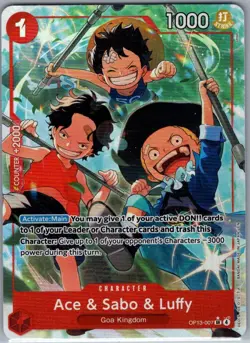 Ace & Sabo & Luffy (Alt Art) OP13-007 English Carrying His Will - One Piece - NM - Image 1