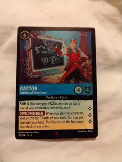 Foil Gaston Intellectual Powerhouse Disney Lorcana Rise Floodborn Set 2 NM-M 147 - Image 1