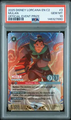 2025 DISNEY LORCANA EN C2-LORCANA CHALLENGE PROMO MULAN - CHARGING AHEAD PSA 10 - Image 1