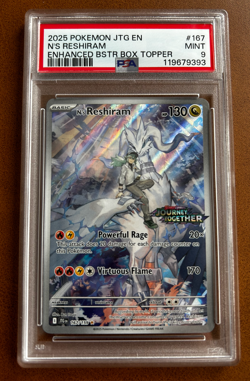 PSA 9 MINT N's Reshiram IR Stamped Journey Together 167/159 Pokemon Card TCG - Image 1