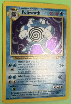 Pokemon TCG Poliwrath Base Set Holo Card 13/102 Unlimited NO PLAY NEAR MINT - Image 2